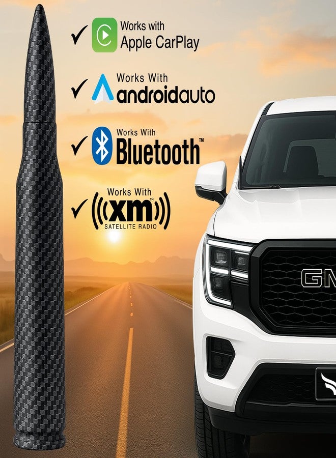 EcoAuto 50 Cal Badass Bullet Antenna® Fits Chevy Silverado & GMC Sierra Truck Accessories — Short Replacement Antenna for Trucks — Chevy Silverado 1500 Accessories — Ditch The Whip & Upgrade Your Truck - Image 2
